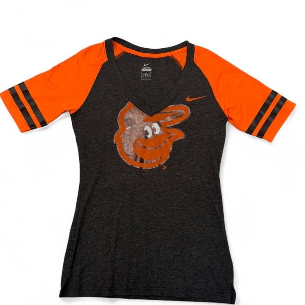Nike MLB Baltimore Orioles Women's V-Neck Raglan T-Shirt Size S